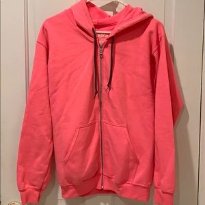 Hot Pink Zip Up Hoodie! Size S